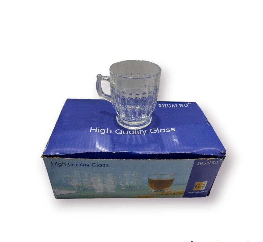 Taza de vidrio en caja x 6 unidades - Capacidad: 150CC- 7x8cm