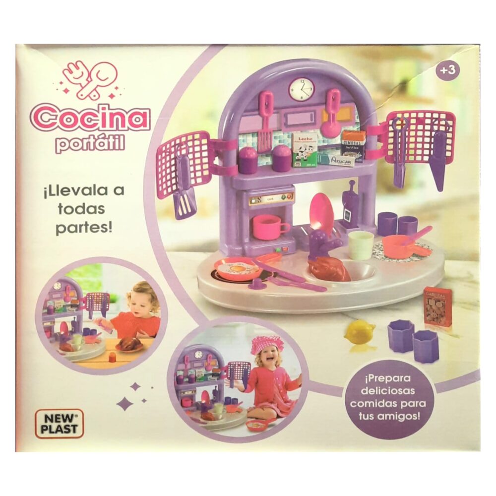 Cocina Portátil + Accesorios New Plast  en Caja  50x50x32cm