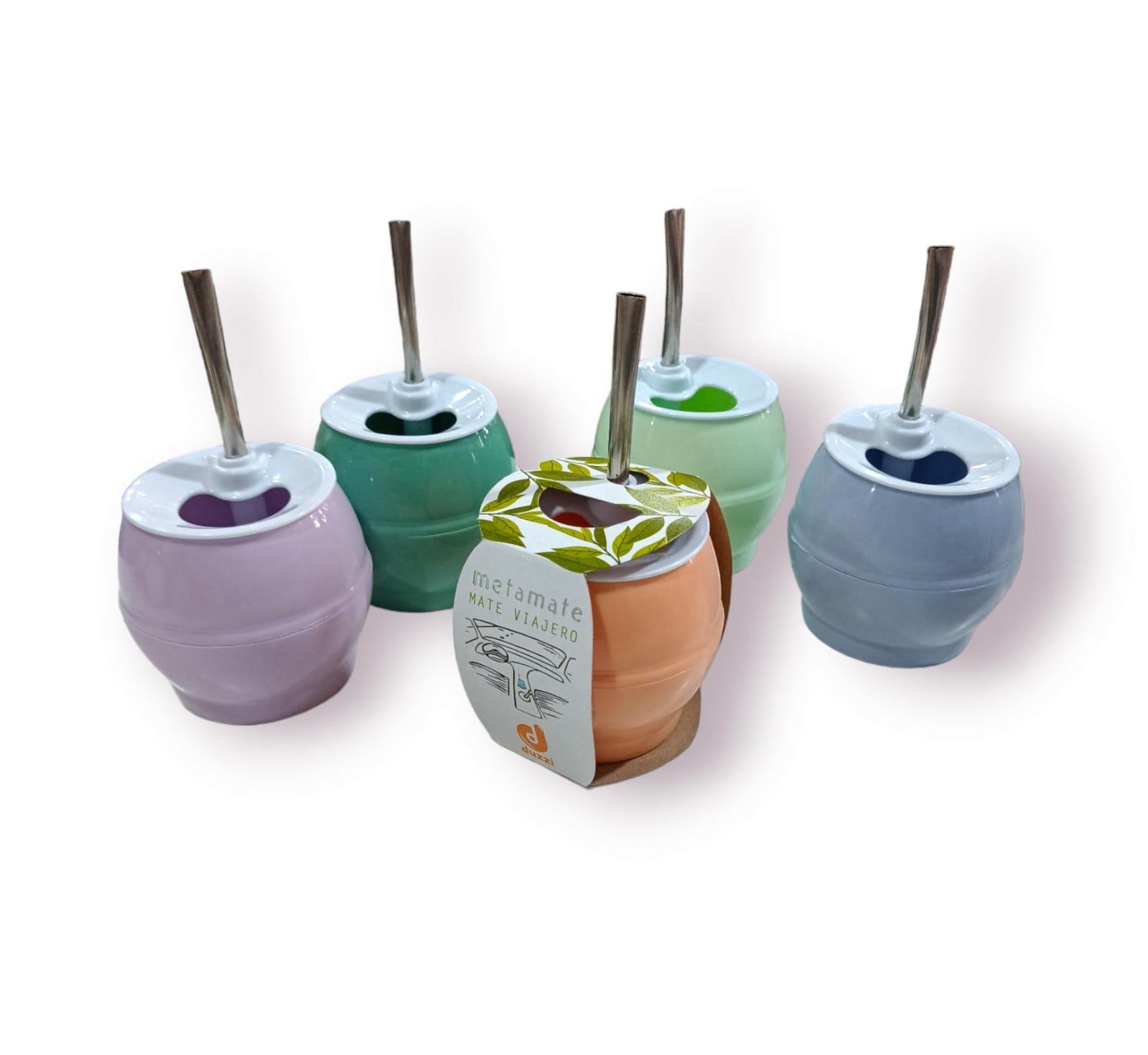 MATE VIAJERO  ANTIVUELCO - PLASTICO - VARIOS COLORES