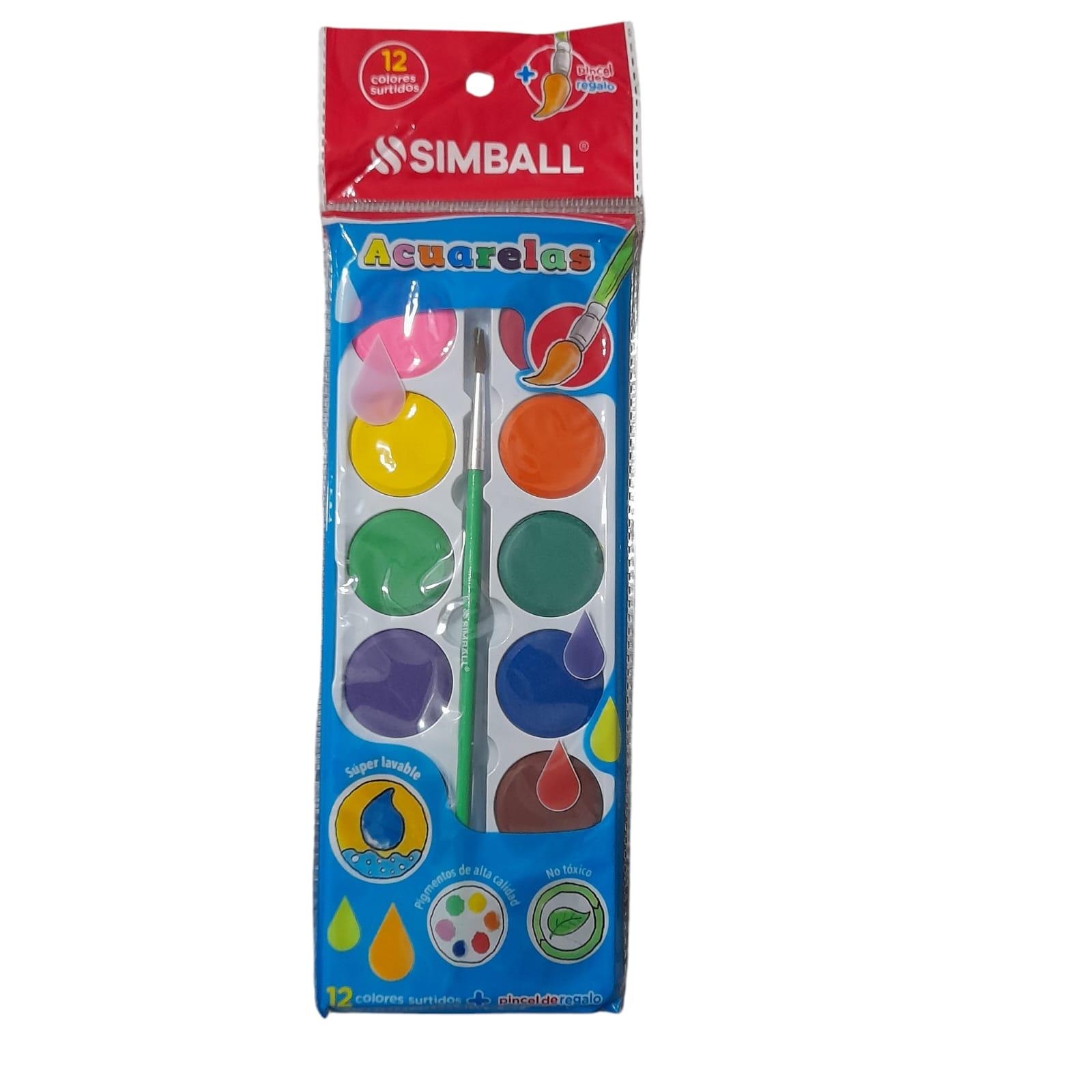 ACUARELA X 12 COLORES + PINCEL EN BLISTER