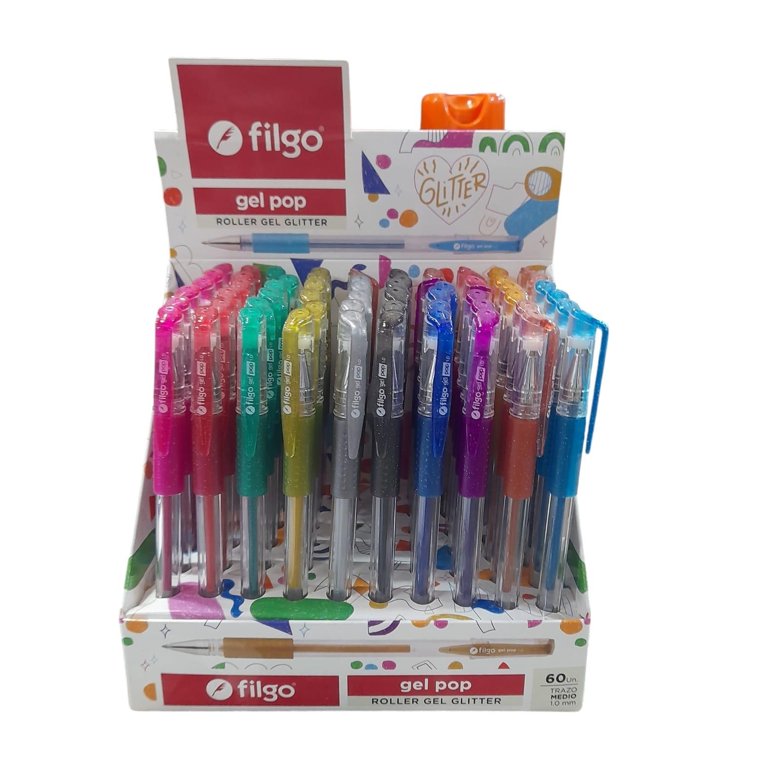 LAPICERA GEL GLITTER X UNIDAD FILGO