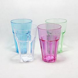 Vaso faceteado cristal Mis Plast - plastico - 330cc