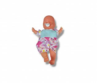 BEBE CON CHUPETE Y ROPITA 25CM