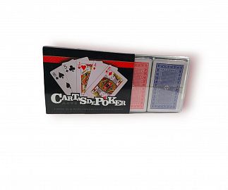 NAIPES DE POKER X2 MAZOS DE 54 UNIDADES C/U - EN CAJA- 6X9CM