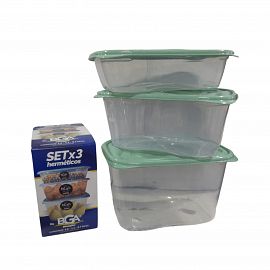 TUPPER CONTENEDORES RECTANGULARES SET X 3 UNIDADES