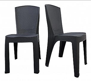 SILLA SIMIL RATTAN PLASTICA APILABLE