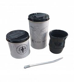 YERBERO/AZUCARERO SET X 4+BOMBILLA+MATE