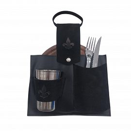 TABLA ASADO 5PCS C/FUNDA S/CUERO PREMIUM